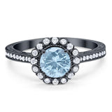 Art Deco Round Natural Stone Wedding Ring