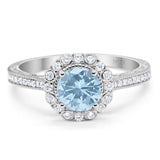 Art Deco Round Natural Stone Wedding Ring