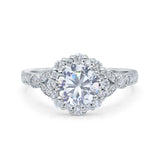 Art Deco Halo Engagement Ring
