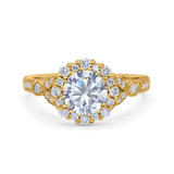 Art Deco Halo Engagement Ring