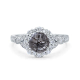 Art Deco Halo Engagement Ring