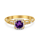 Vintage Round Natural Stone Beaded Ring