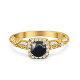 Vintage Round Natural Stone Beaded Ring