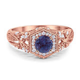 Art Deco Round Natural Stone Filigree Ring