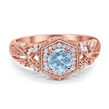 Art Deco Round Natural Stone Filigree Ring