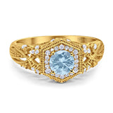 Art Deco Round Natural Stone Filigree Ring
