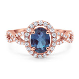 Art Deco Oval Natural Stone Split Shank Ring