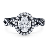 Art Deco Oval Natural Stone Split Shank Ring