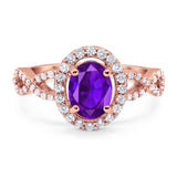 Art Deco Oval Natural Stone Split Shank Ring