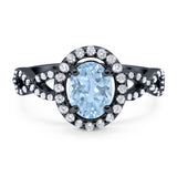 Art Deco Oval Natural Stone Split Shank Ring