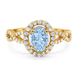 Art Deco Oval Natural Stone Split Shank Ring