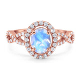 Art Deco Oval Natural Stone Split Shank Ring