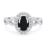 Art Deco Oval Natural Stone Split Shank Ring