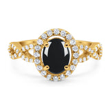 Art Deco Oval Natural Stone Split Shank Ring