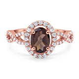 Art Deco Oval Natural Stone Split Shank Ring