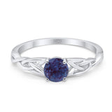 Vintage Style Round Natural Stone Trinity Ring