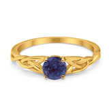 Vintage Style Round Natural Stone Trinity Ring