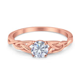 Vintage Style Round Natural Stone Trinity Ring