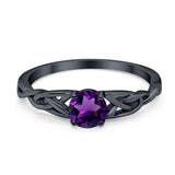 Vintage Style Round Natural Stone Trinity Ring