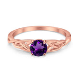 Vintage Style Round Natural Stone Trinity Ring