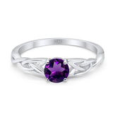 Vintage Style Round Natural Stone Trinity Ring