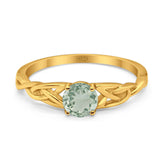 Vintage Style Round Natural Stone Trinity Ring