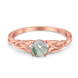 Vintage Style Round Natural Stone Trinity Ring