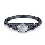 Vintage Style Round Natural Stone Trinity Ring