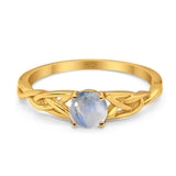 Vintage Style Round Natural Stone Trinity Ring
