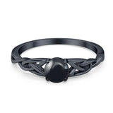 Vintage Style Round Natural Stone Trinity Ring