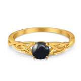 Vintage Style Round Natural Stone Trinity Ring