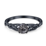 Vintage Style Round Natural Stone Trinity Ring