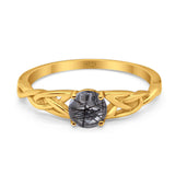 Vintage Style Round Natural Stone Trinity Ring