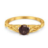 Vintage Style Round Natural Stone Trinity Ring