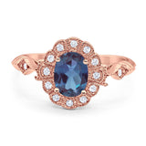 Art Deco Oval Natural Stone Wedding Ring