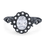 Art Deco Oval Natural Stone Wedding Ring