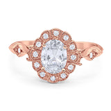 Art Deco Oval Natural Stone Wedding Ring