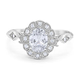 Art Deco Oval Natural Stone Wedding Ring
