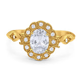 Art Deco Oval Natural Stone Wedding Ring