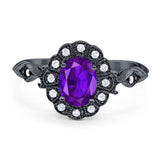 Art Deco Oval Natural Stone Wedding Ring