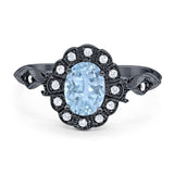Art Deco Oval Natural Stone Wedding Ring