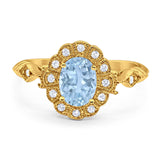 Art Deco Oval Natural Stone Wedding Ring