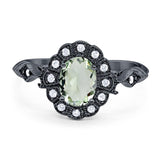 Art Deco Oval Natural Stone Wedding Ring