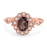 Art Deco Oval Natural Stone Wedding Ring