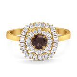 Round Natural Stone Cocktail Ring