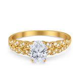 Oval Natural Stone Vintage Marquise Style Ring