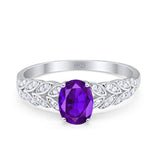 Oval Natural Stone Vintage Marquise Style Ring
