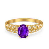 Oval Natural Stone Vintage Marquise Style Ring