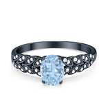 Oval Natural Stone Vintage Marquise Style Ring