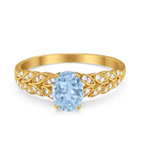 Oval Natural Stone Vintage Marquise Style Ring